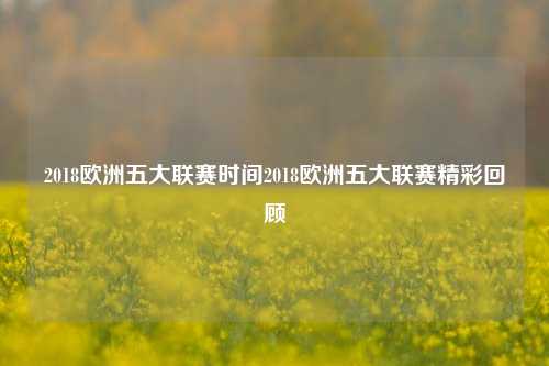 2018欧洲五大联赛时间2018欧洲五大联赛精彩回顾