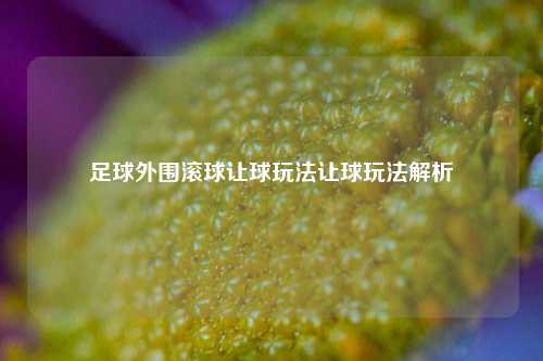 足球外围滚球让球玩法让球玩法解析