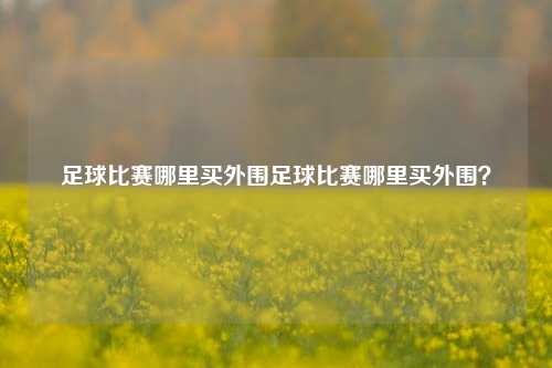 足球比赛哪里买外围足球比赛哪里买外围？